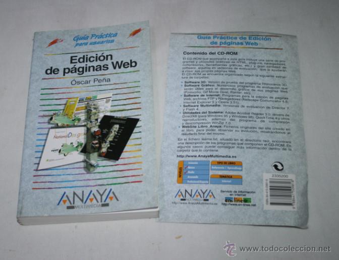 Libros de segunda mano: EDICION DE PAGINAS WEB, OSCAR PE&Ntilde;A, ANAYA 2000, LIBRO PRACTICO DE INFORMATICA - Foto 1