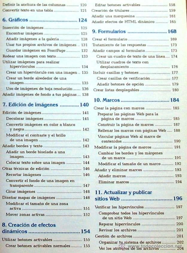 Libros de segunda mano: FRONTPAGE 2000 - MANUAL VISUAL - COLETTA WITHERSPOON - ED. B&Eacute;LENGUER 2000 - VER INDICE - Foto 4