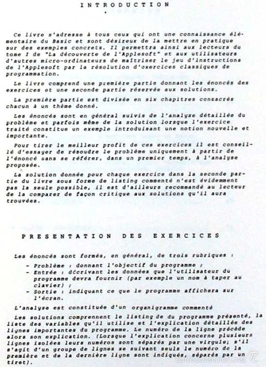 Libros de segunda mano: LA D&Eacute;COUVERTE DE LAPPLESOFT - TOME 2: EXERCICES DE PROGRAMMATION - 1982 - VER INDICE - Foto 3