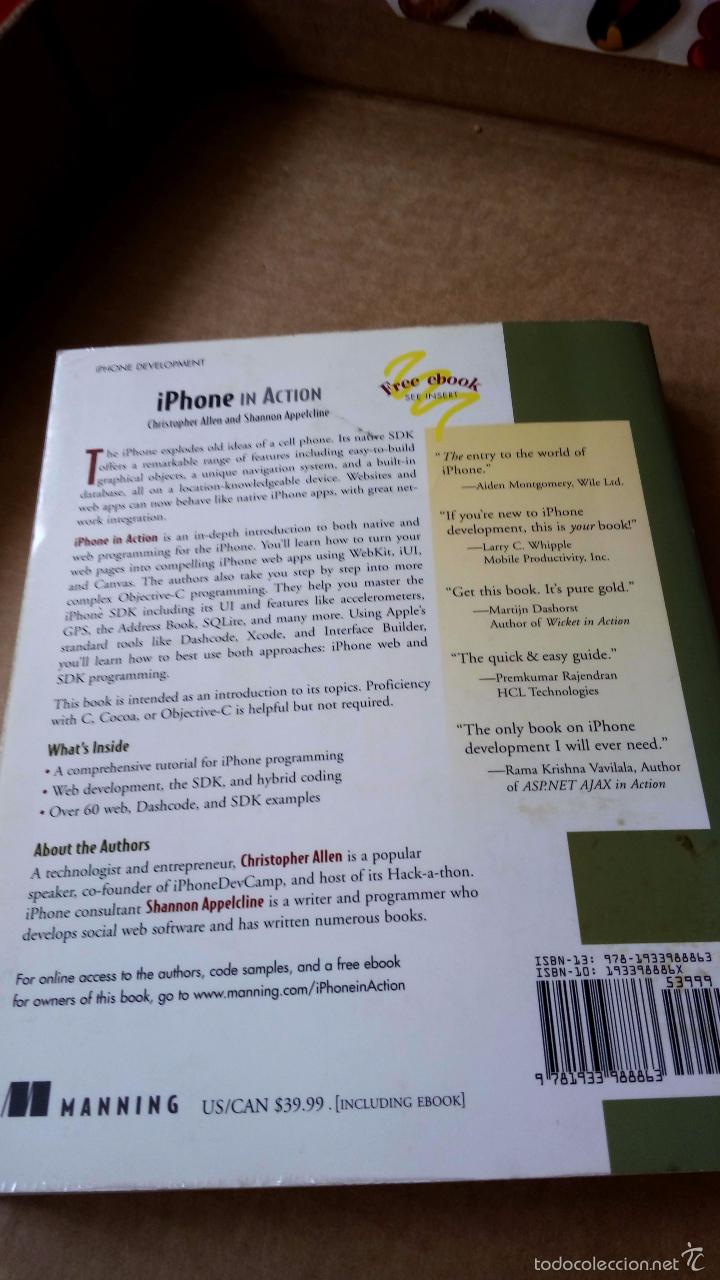 Libros de segunda mano: iPHONE IN ACTION - CHRISTOPHER ALLEN & SHANNON APPLELCLINE (PROGRAMACI&Oacute;N MOVILES IPHONE) - Foto 2