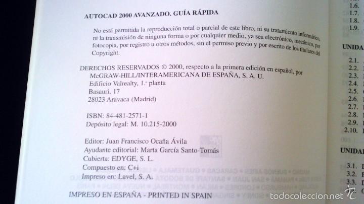Libros de segunda mano: AutoCAD 2000 Avanzado Gu&iacute;a r&aacute;pida - Foto 4