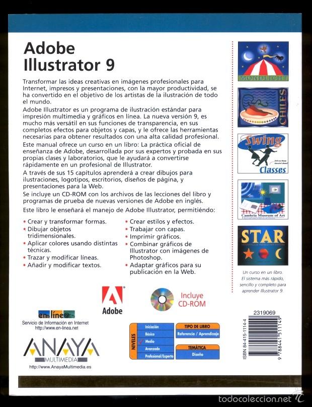 Libros de segunda mano: Adobe Illustrator 9 con CD - Foto 2