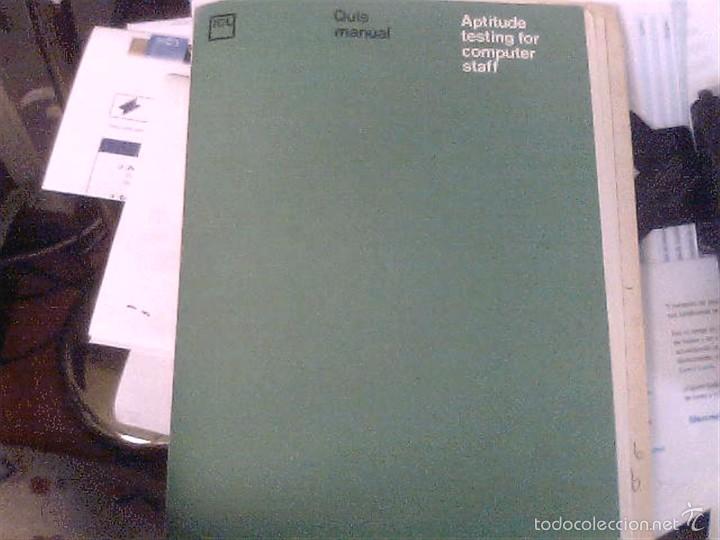 Libros de segunda mano: Quis Manual - Aptitude testing for computer staff - ICL - Foto 1