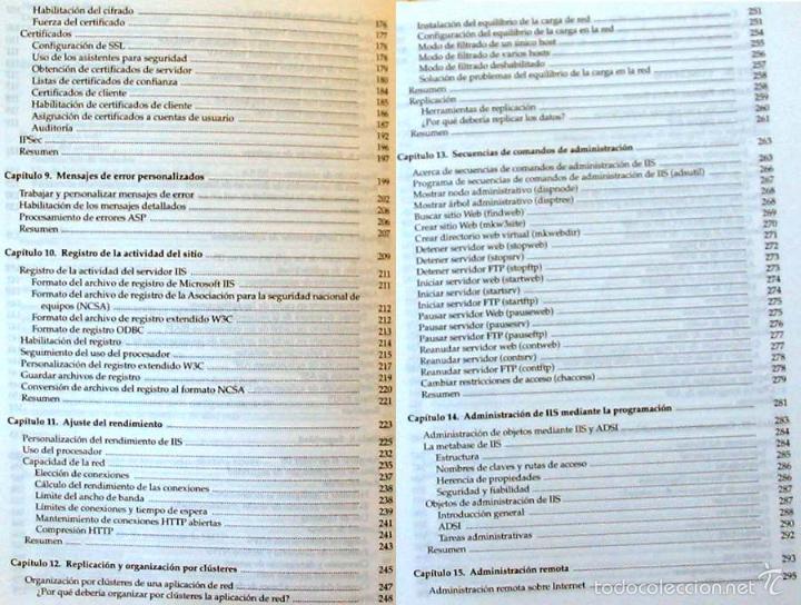 Libros de segunda mano: ADMINISTRACI&Oacute;N DE MICROSOFT IIS 5 - GERRY OBRIEN - PRENTICE HALL 2001 - VER INDICE - Foto 5