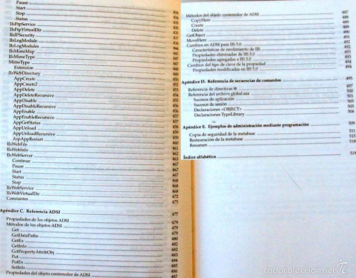 Libros de segunda mano: ADMINISTRACI&Oacute;N DE MICROSOFT IIS 5 - GERRY OBRIEN - PRENTICE HALL 2001 - VER INDICE - Foto 7
