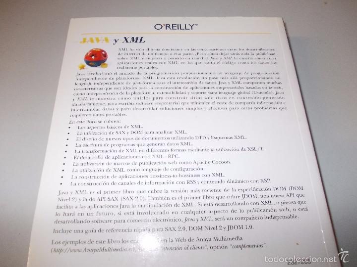 Libros de segunda mano: Java y XML, Brett McLaughlin, Anaya Multimedia OReilly 2.001 - Foto 12
