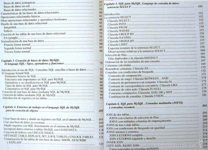 Libros de segunda mano: MySQL PARA WINDOWS Y LINUX - C&Eacute;SAR P&Eacute;REZ - RA-MA 2004 - INCLUYE DISCO - VER INDICE - Foto 4