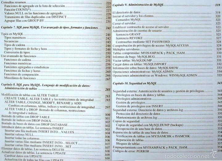 Libros de segunda mano: MySQL PARA WINDOWS Y LINUX - C&Eacute;SAR P&Eacute;REZ - RA-MA 2004 - INCLUYE DISCO - VER INDICE - Foto 5