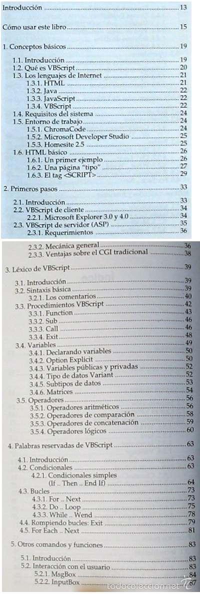 Libros de segunda mano: VBSCRIPT Y PROGRAMACI&Oacute;N ASP - OSCAR GONZ&Aacute;LEZ MORENO - GU&Iacute;A PRACTICA ANAYA - 2000 - VER INDICE - Foto 2