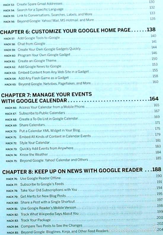 Libros de segunda mano: GOOGLE APPS HACKS - PHILIPP LENSSEN - OREILLY 2008 - 360 P&Aacute;GINAS - VER INDICE - Foto 4