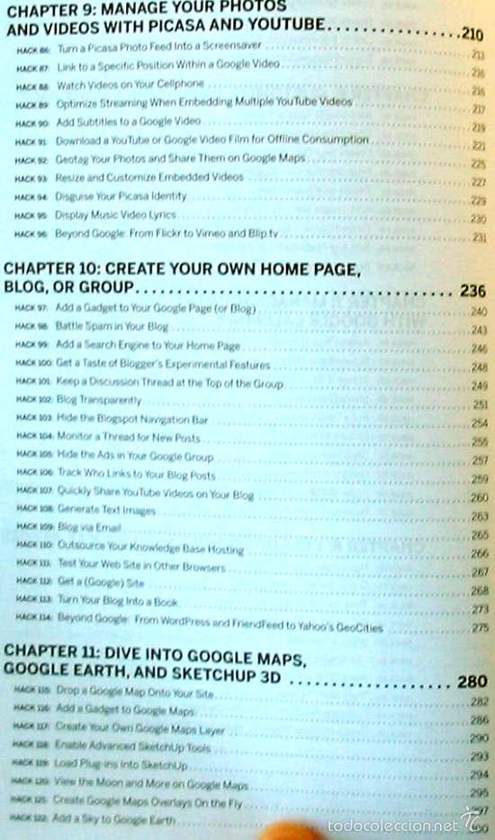 Libros de segunda mano: GOOGLE APPS HACKS - PHILIPP LENSSEN - OREILLY 2008 - 360 P&Aacute;GINAS - VER INDICE - Foto 5