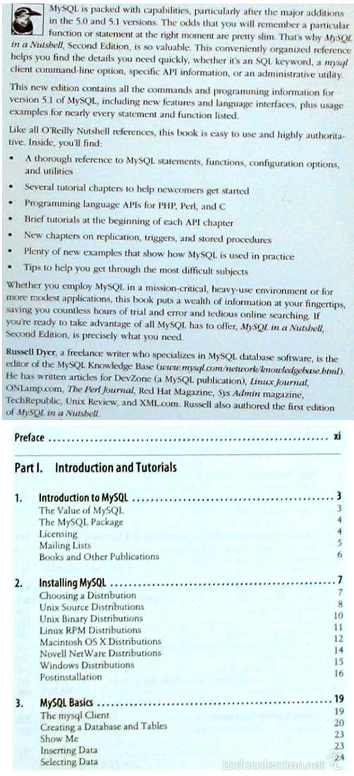 Libros de segunda mano: MYSQL IN A NUTSHELL - A DESKTOP QUICK REFERENCE - RUSSELL J. T. DYER - OREILLY 2008 - VER INDICE - Foto 2