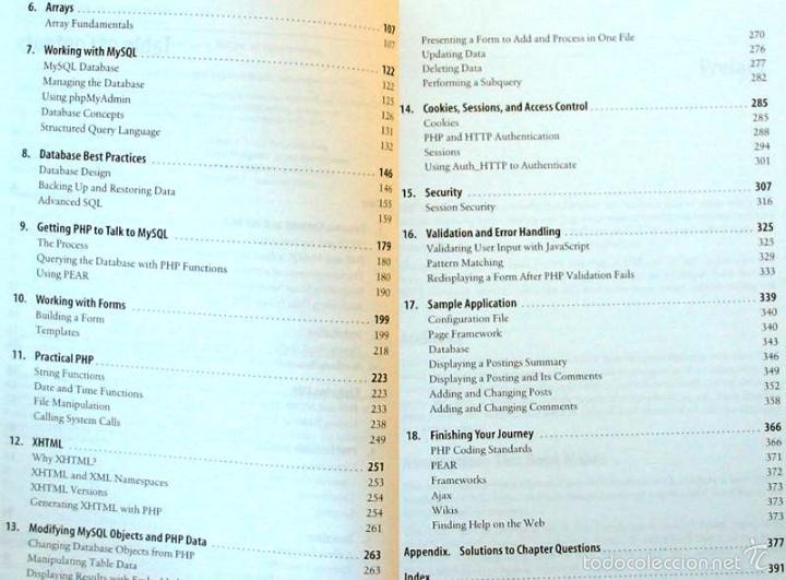 Libros de segunda mano: LEARNING PHP & MySQL - A STEP-BY-STEP GUIDE TO CREATING - OREILLY 2007 - VER INDICE - Foto 3