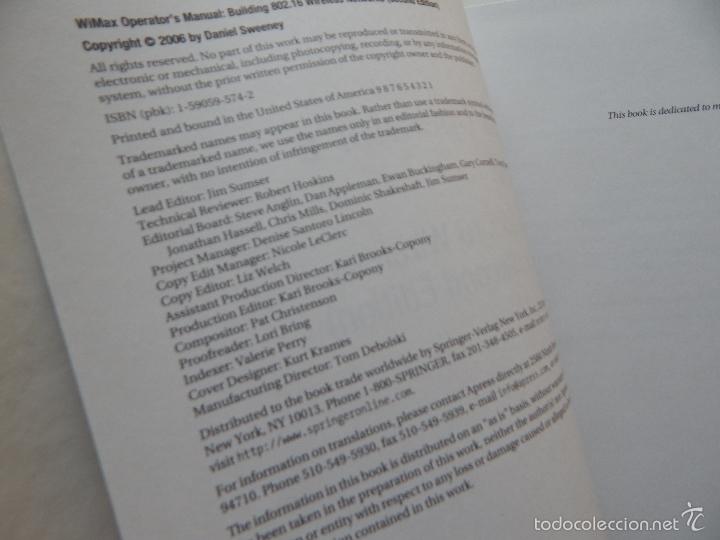 Libros de segunda mano: WiMax Operator&acute;s Manual. Building 802.16 Wireless Networks - Daniel Sweeney - Foto 4