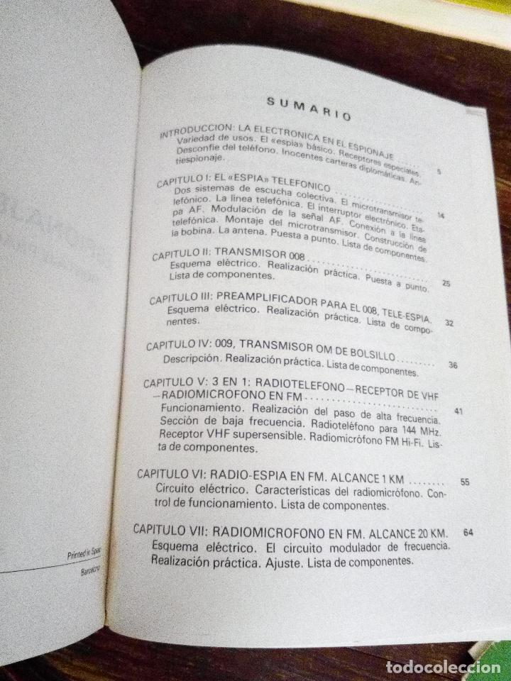 Libros de segunda mano: ESPIONAJE ELECTRONICO, MONTAJE PR&Aacute;CTICO DE DISPOSITIVOS, ESQUEMAS Y LISTAS DE COMPONENTES (1982) - Foto 2