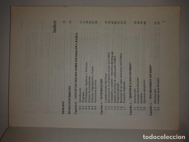 Libros de segunda mano: PROGRAMACI&Oacute;N CON EL LENGUAJE COBOL 1987 CARLOS GAL&Aacute;N PASCUAL 7&ordf; ED. PARANINFO - Foto 3