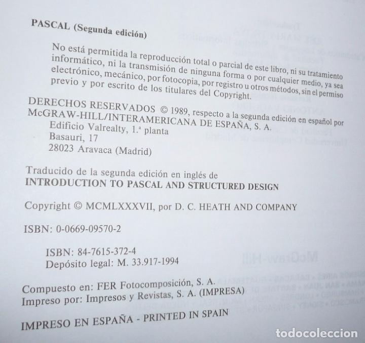 Libros de segunda mano: Pascal - Nell Dale, Chip Weems (McGraw Hill, Segunda edici&oacute;n, 1994) - Foto 3