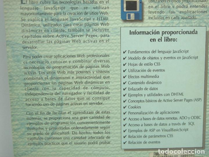 Libros de segunda mano: LIBRO INFORMATICA- HTML DINAMICO Y JAVASCRIPT A TRAVES DE EJEMPLOS - RA-MA 1999 - Foto 4