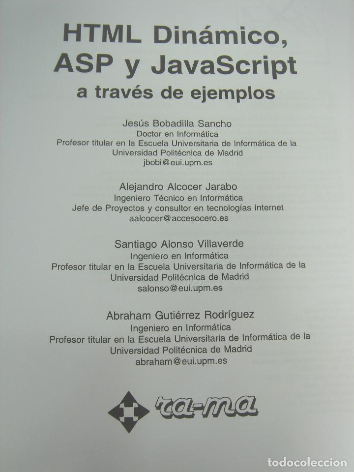 Libros de segunda mano: LIBRO INFORMATICA- HTML DINAMICO Y JAVASCRIPT A TRAVES DE EJEMPLOS - RA-MA 1999 - Foto 7
