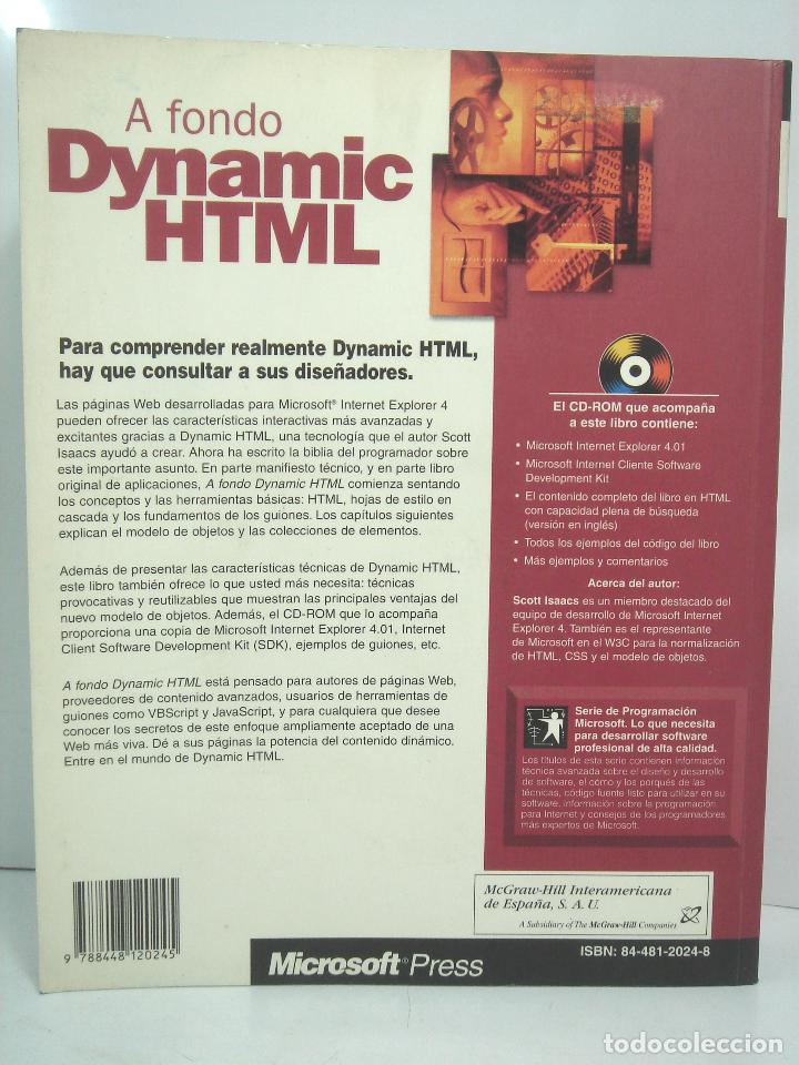 Libros de segunda mano: LIBRO INFORMATICA-A FONDO DYNAMIC HTML - SCOTT ISAACS - MICROSOFT PRESS 1998 - Foto 3