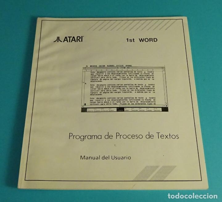 Libros de segunda mano: MANUAL DEL USUARIO. 1ST WORD PROGRAMA DE PROCESO DE TEXTOS ATARI - Foto 1