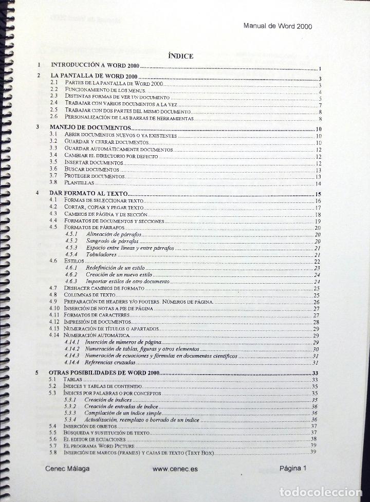 Libros de segunda mano: MANUAL DE WORD - EXCEL - POWERPOINT - ACCESS 2000 PARA OPOSICIONES. - Foto 3