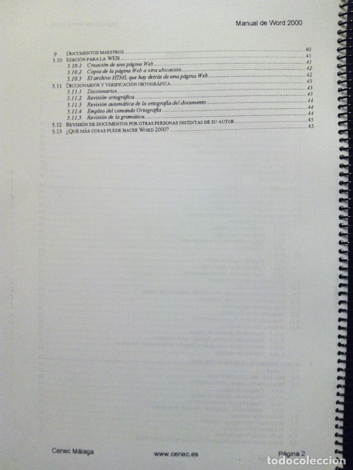 Libros de segunda mano: MANUAL DE WORD - EXCEL - POWERPOINT - ACCESS 2000 PARA OPOSICIONES. - Foto 4