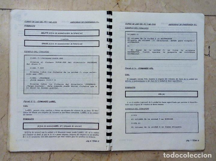 Libros de segunda mano: CURSO DE INFORM&Aacute;TICA - USO DEL PC Y MS-DOS - 1989. - Foto 6