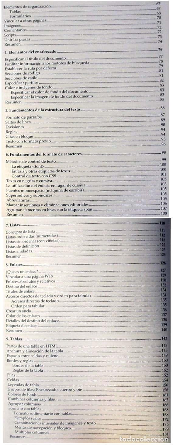 Libros de segunda mano: HTML, XHTML Y CSS - STEVEN M. SCHAFER - ANAYA 2010 - 800 P&Aacute;GINAS - VER INDICE - Foto 4