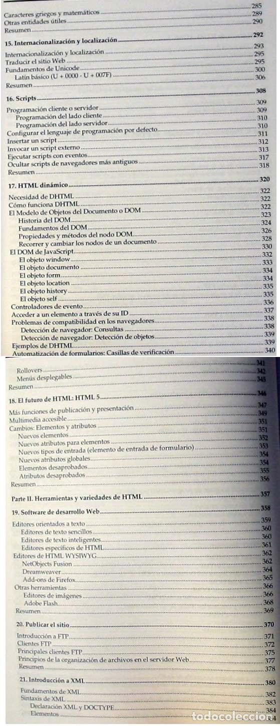 Libros de segunda mano: HTML, XHTML Y CSS - STEVEN M. SCHAFER - ANAYA 2010 - 800 P&Aacute;GINAS - VER INDICE - Foto 6