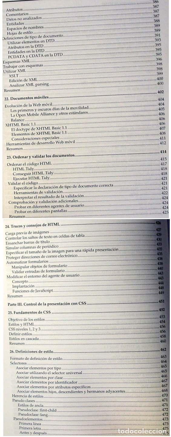 Libros de segunda mano: HTML, XHTML Y CSS - STEVEN M. SCHAFER - ANAYA 2010 - 800 P&Aacute;GINAS - VER INDICE - Foto 7
