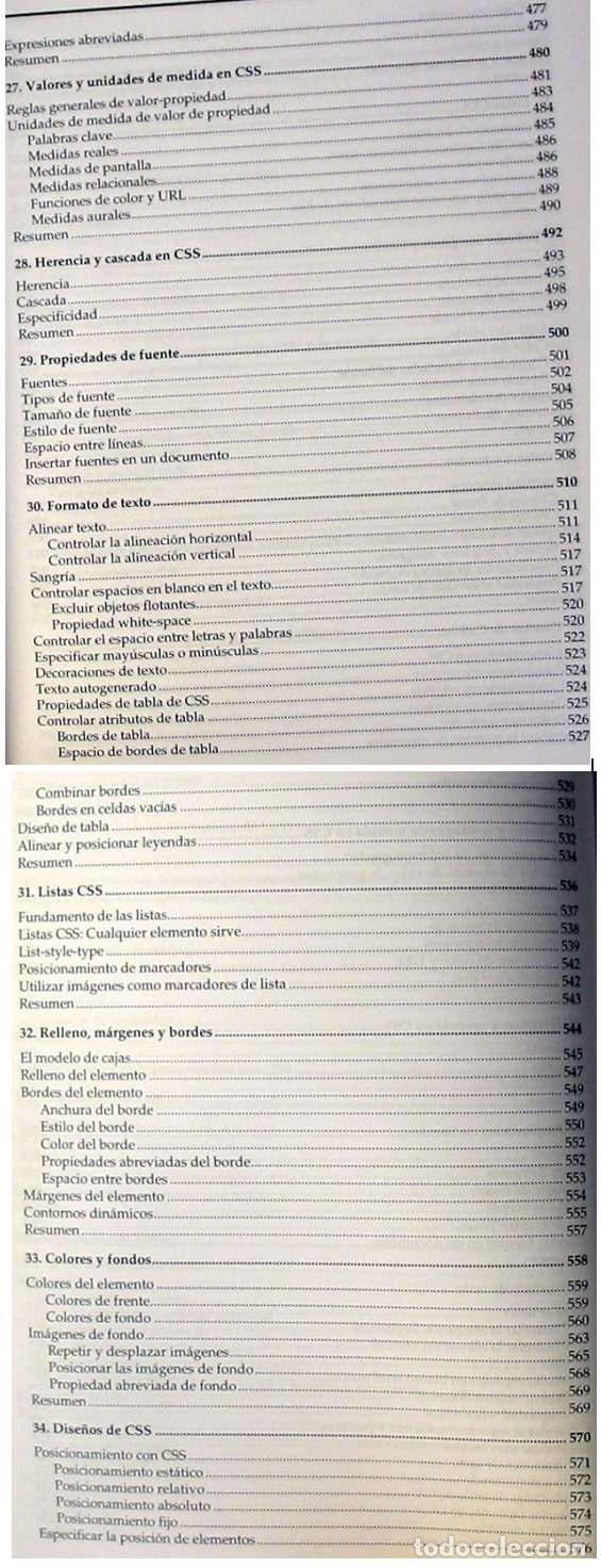 Libros de segunda mano: HTML, XHTML Y CSS - STEVEN M. SCHAFER - ANAYA 2010 - 800 P&Aacute;GINAS - VER INDICE - Foto 8