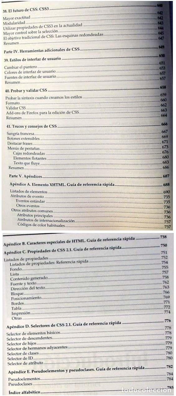 Libros de segunda mano: HTML, XHTML Y CSS - STEVEN M. SCHAFER - ANAYA 2010 - 800 P&Aacute;GINAS - VER INDICE - Foto 10