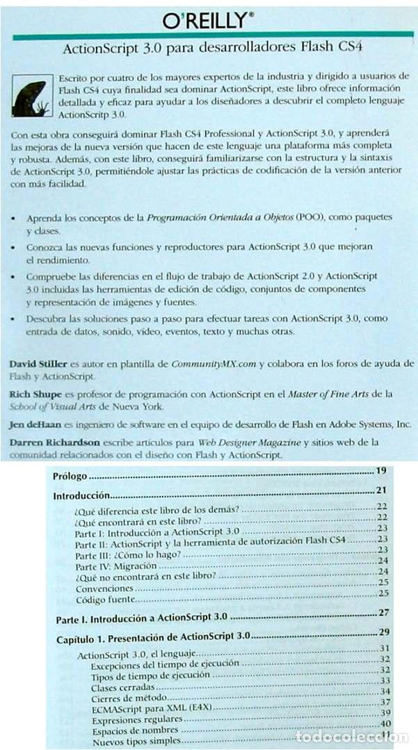 Libros de segunda mano: ACTIONSCRIPT 3.0 PARA DESARROLLADORES FLASH CS4 - ANAYA 2009 - VER INDICE - Foto 2