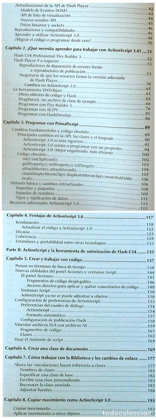 Libros de segunda mano: ACTIONSCRIPT 3.0 PARA DESARROLLADORES FLASH CS4 - ANAYA 2009 - VER INDICE - Foto 3