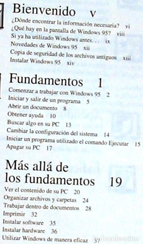 Libros de segunda mano: INTRODUCCI&Oacute;N A MICROSOFT WINDOWS 95 - VER INDICE Y DESCRIPCI&Oacute;N - Foto 2