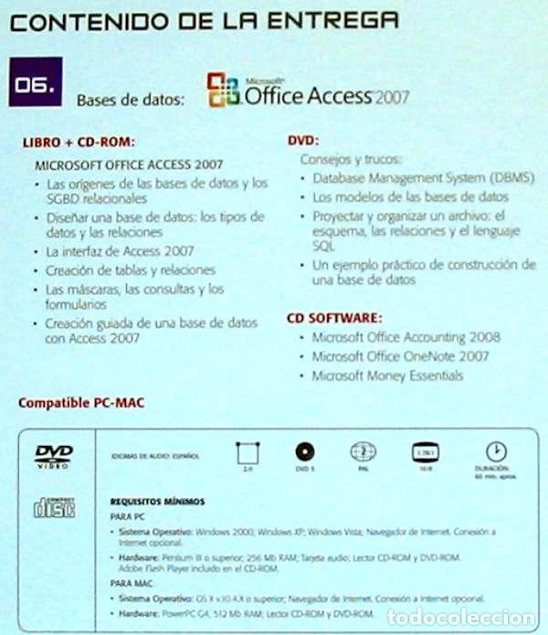 Libros de segunda mano: BASES DE DATOS - OFFICE ACCESS 2007 - LIBRO + DVD + 2 CD ROM 2008 - VER INDICE - Foto 2