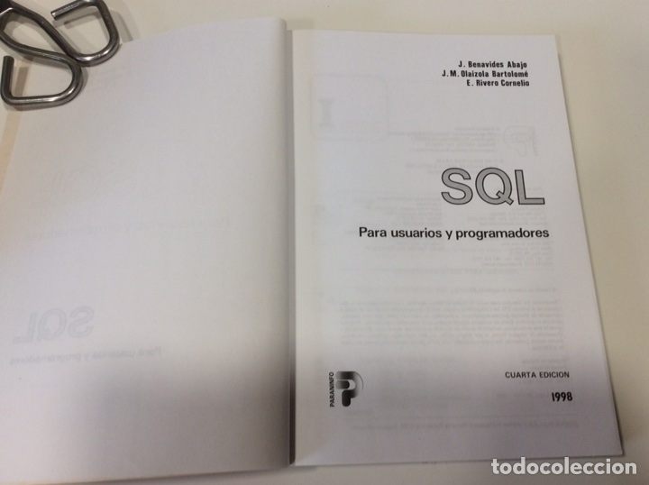 Libros de segunda mano: SQL PARA USUARIOS Y PROGRAMADORES. -ED. PARANINFO. 1998 - Foto 2