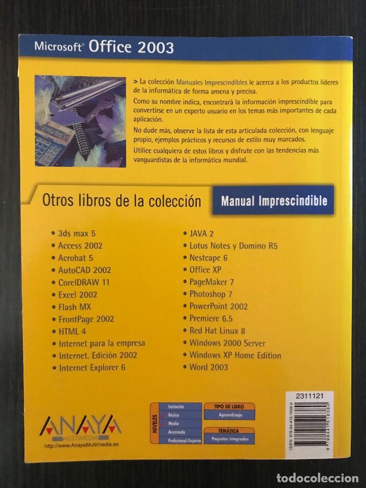 Libros de segunda mano: Office 2003, Manual imprescindible. Ed. Anaya - Foto 2