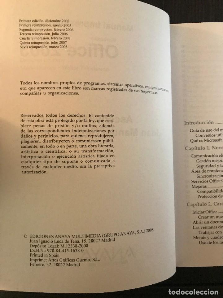 Libros de segunda mano: Office 2003, Manual imprescindible. Ed. Anaya - Foto 3