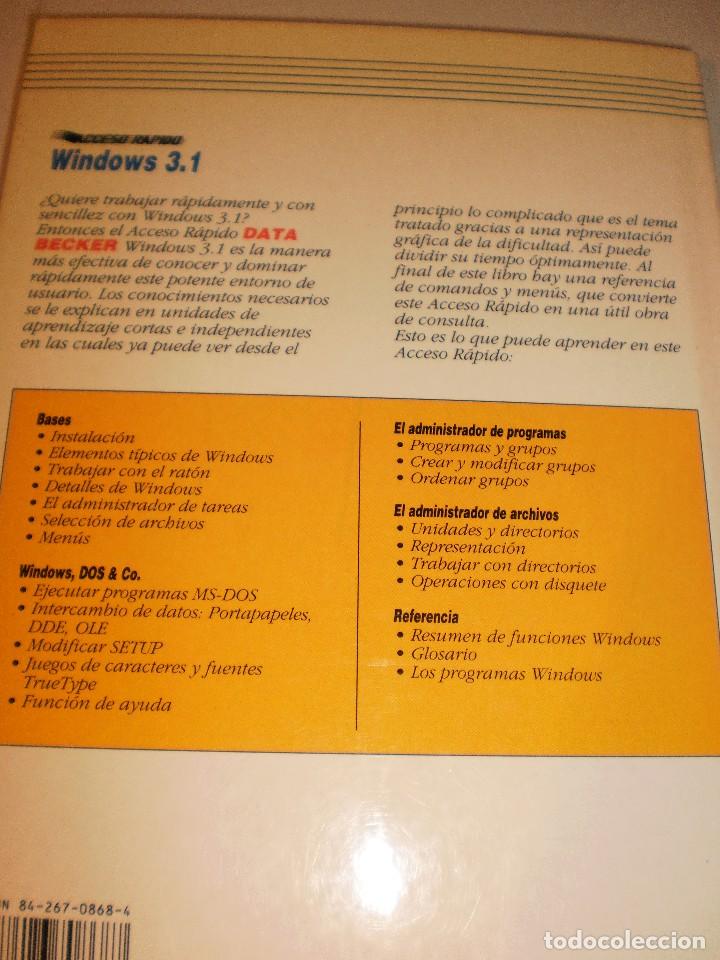 Libros de segunda mano: windows 3.1 acceso r&aacute;pido. marcombo 1992. 157 p&aacute;ginas - Foto 2