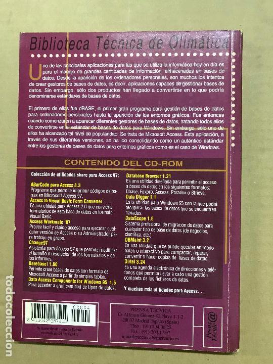 Libros de segunda mano: Microsoft access 97/98  biblioteca t&eacute;cnica de ofimatica - Foto 2