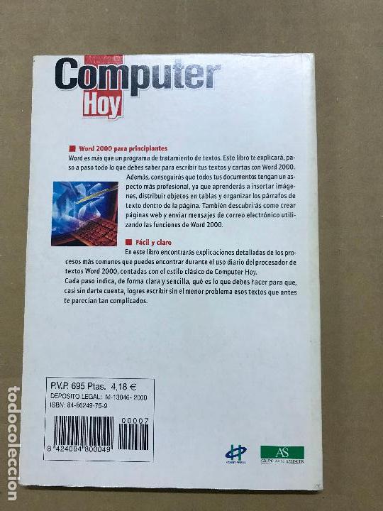 Libros de segunda mano: Word 2000 f&aacute;cil COMPUTER HOY - Foto 2
