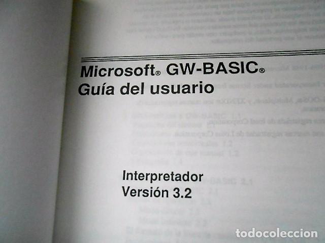 Libros de segunda mano: MICROSOFT GW-BASIC. GUIA DE USUARIO 1986 - Foto 2