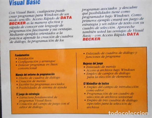Libros de segunda mano: VISUAL BASIC. ACCESO RAPIDO. DATA BECKER. 1991 - Foto 2