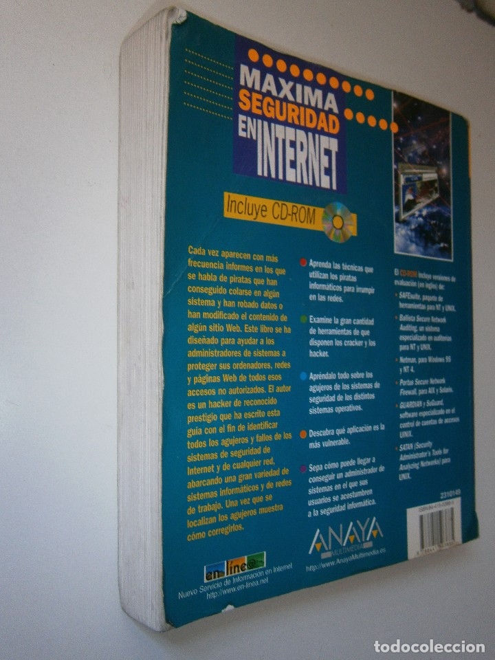 Libros de segunda mano: MAXIMA SEGURIDAD EN INTERNET Autor Anonimo Anaya Multimedia 1998 CON CD ROM TM - Foto 5