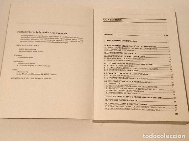 Libros de segunda mano: libro fundamentos de informatica y programacion a&ntilde;o 1995 - Foto 2