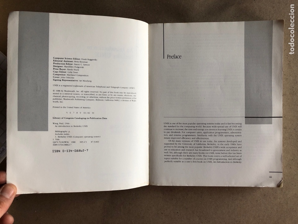 Libros de segunda mano: AN INTRODUCTION TO BERKELEY UNIX. PAUL WANG. 1988. - Foto 2