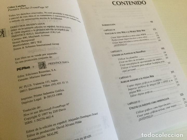Libros de segunda mano: Libro FrontPage 97 II &ndash; Biblioteca PC Plus &ndash; Prentice Pocket &ndash; Prentice Hall - Foto 5