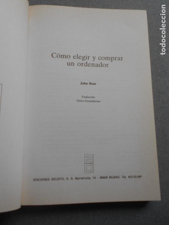 Libros de segunda mano: COMO ELEGIR Y COMPRAR UN ORDENADOR - Foto 2